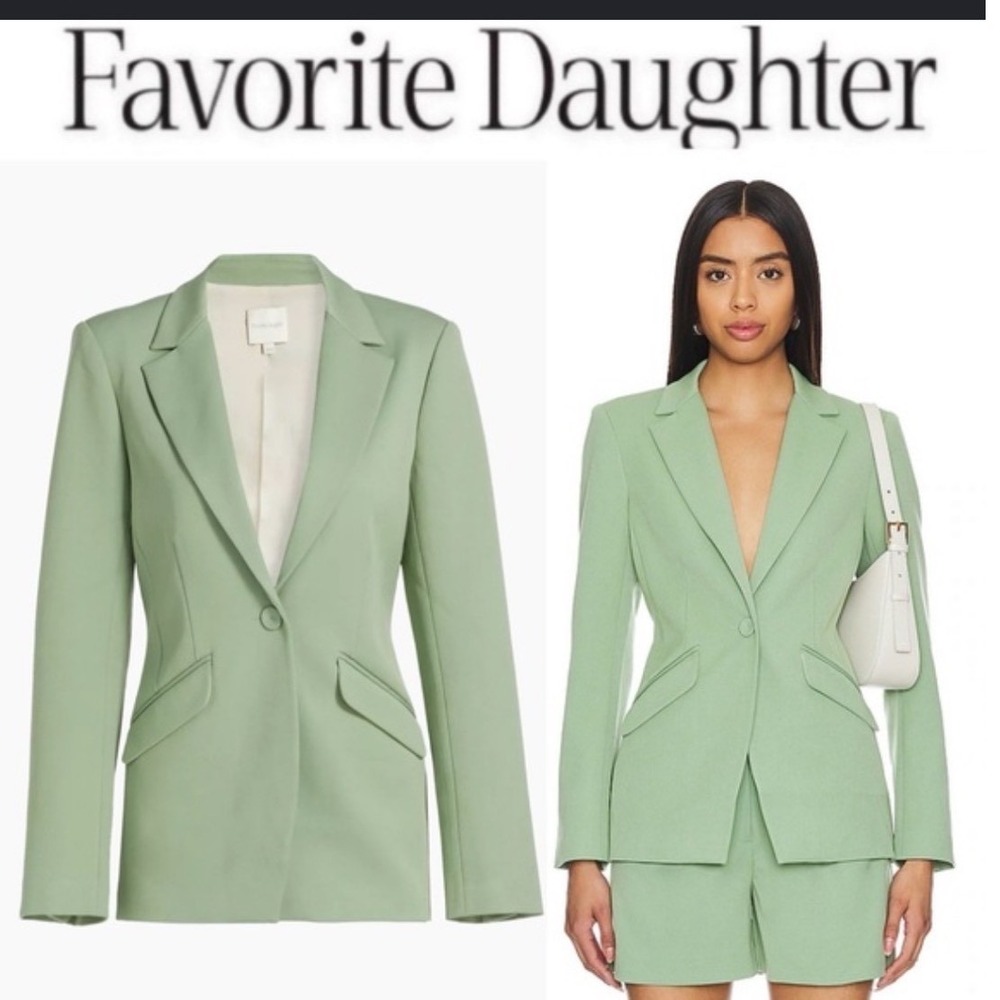 Favorite Daughter blazer Medium Basil Single Button pastel office